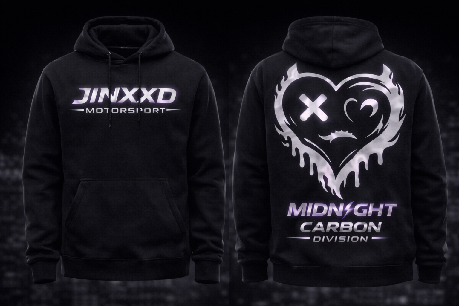 JINXXD Motorsport Reflective Heart Division Hoodie